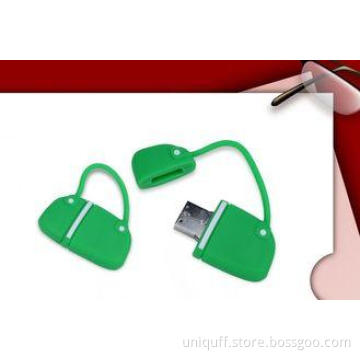 Novelty hand bag pvc usb flash drive , Personalized Green U
